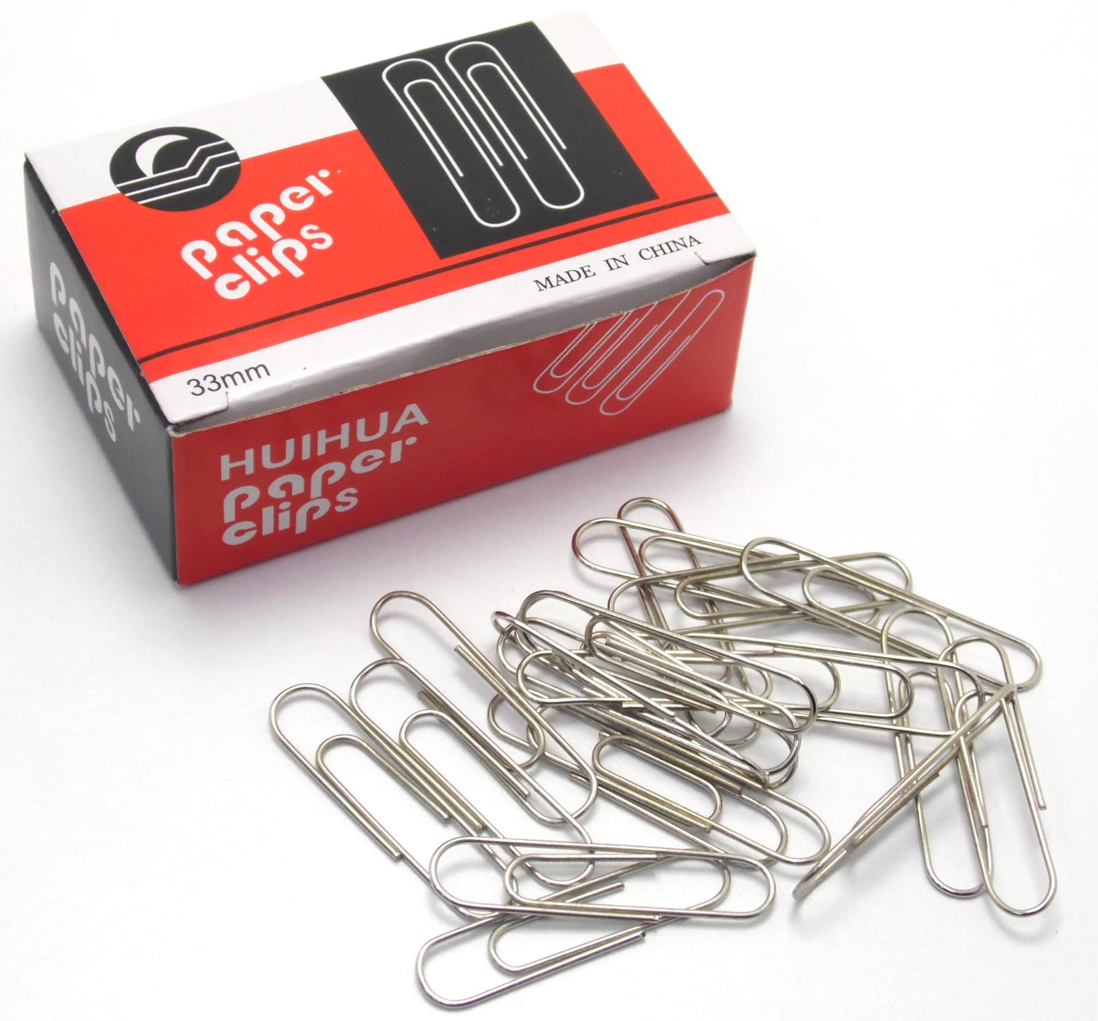 картинка Скрепки металлические 33мм "HUIHUA Paper Clips" от магазина "HEŞDEK" офис маркет